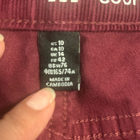 GAP corduroy midrise pants size 10 burgundy - Picture 4 of 6